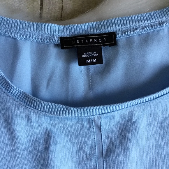 Metaphor Lt. Blue Tiered Sleeveless Top - Picture 4 of 8